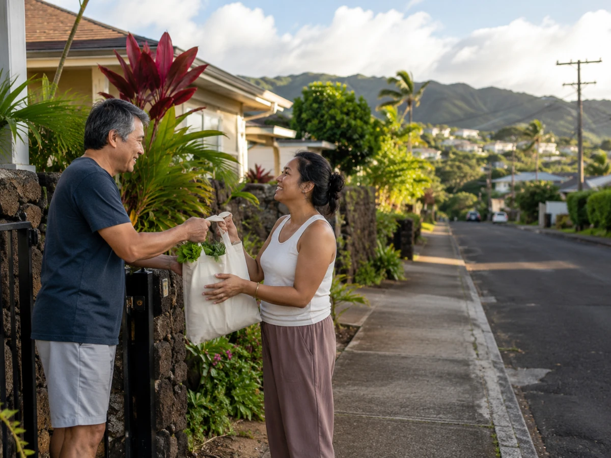 Neighbor helping with a local handoff on Oʻahu