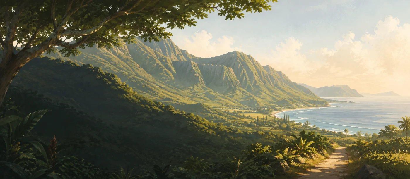 Windward Oʻahu mountains and coastline